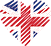 Logo of Tudo-Sobre-Encontros UK, Heart Shaped Image of UK flag.